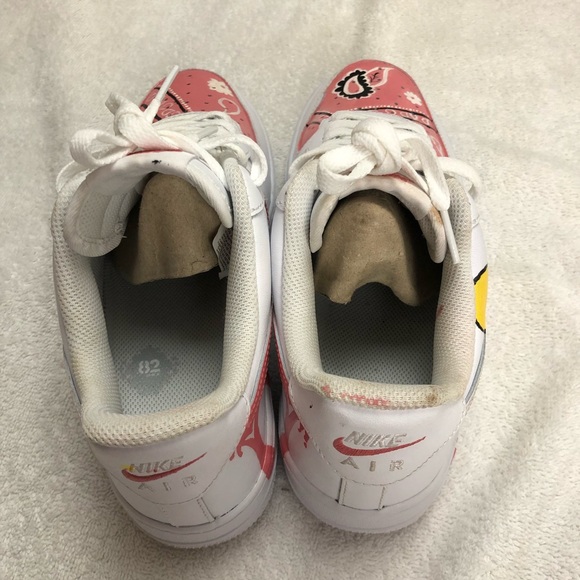 Customized Nike Air Force 1's white and pink women Size 8 Never used - Picture 6 of 15